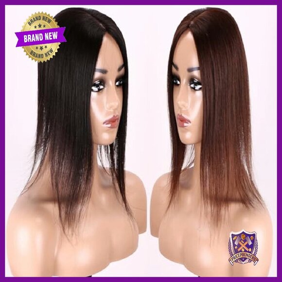 12 Inch Human Hair Topper with Silk Base & Bangs for Thinning Hair main image 6
